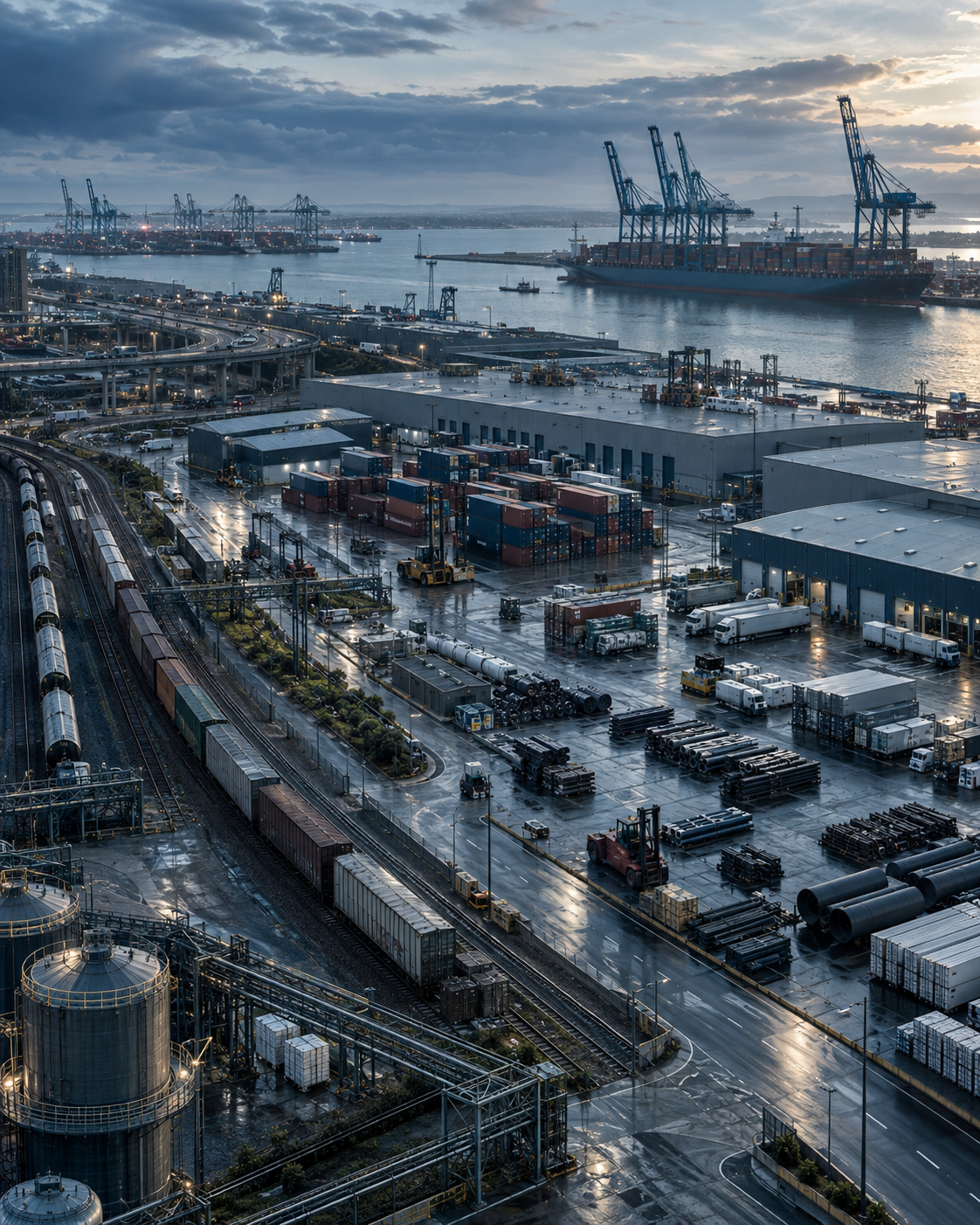 Port and logistics infrastructure supporting enterprise movement